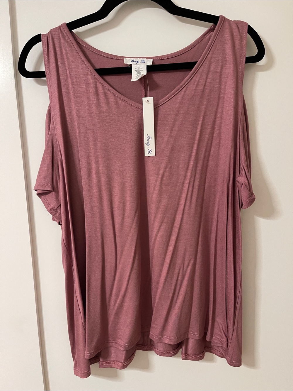 Brandy Melville Rose Pink Cold-Shoulder V-Neck Tunic